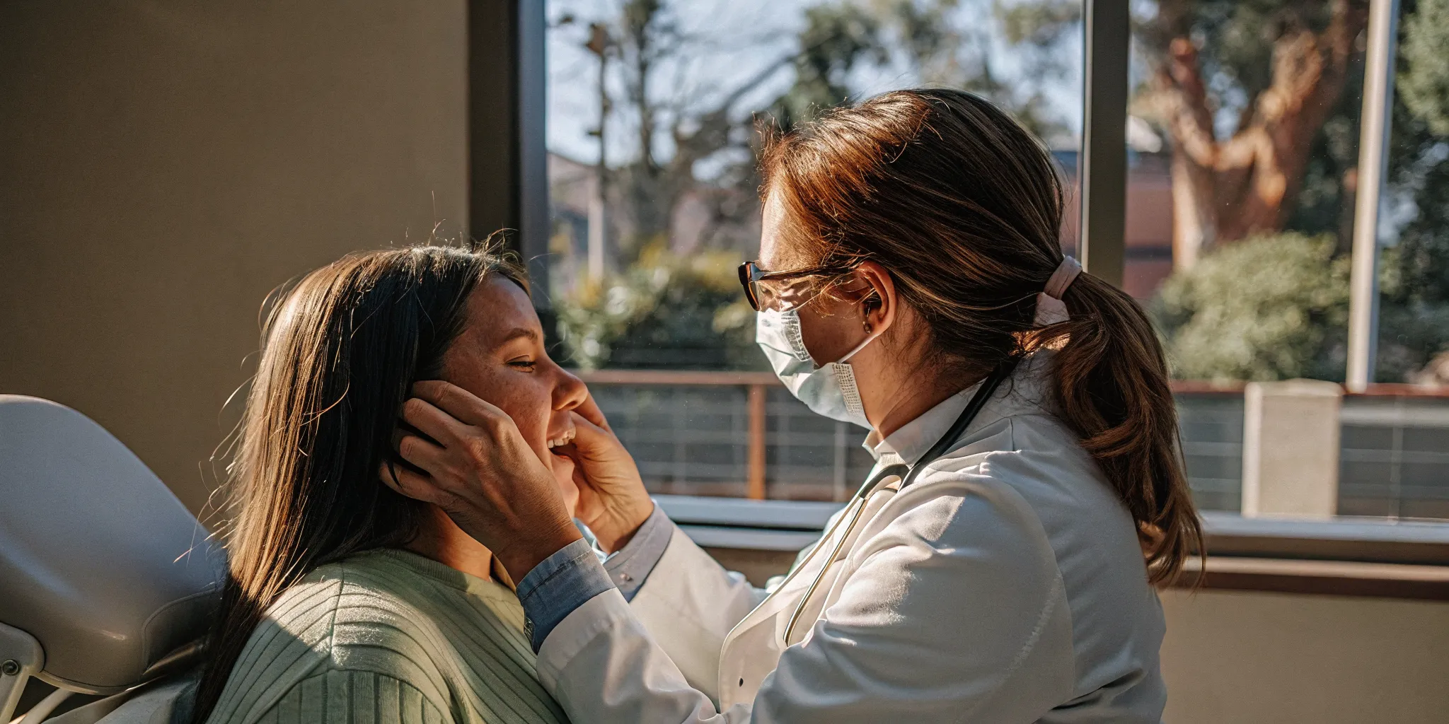 Orofacial pain specialist discussing TMJ headache symptoms during an evaluation