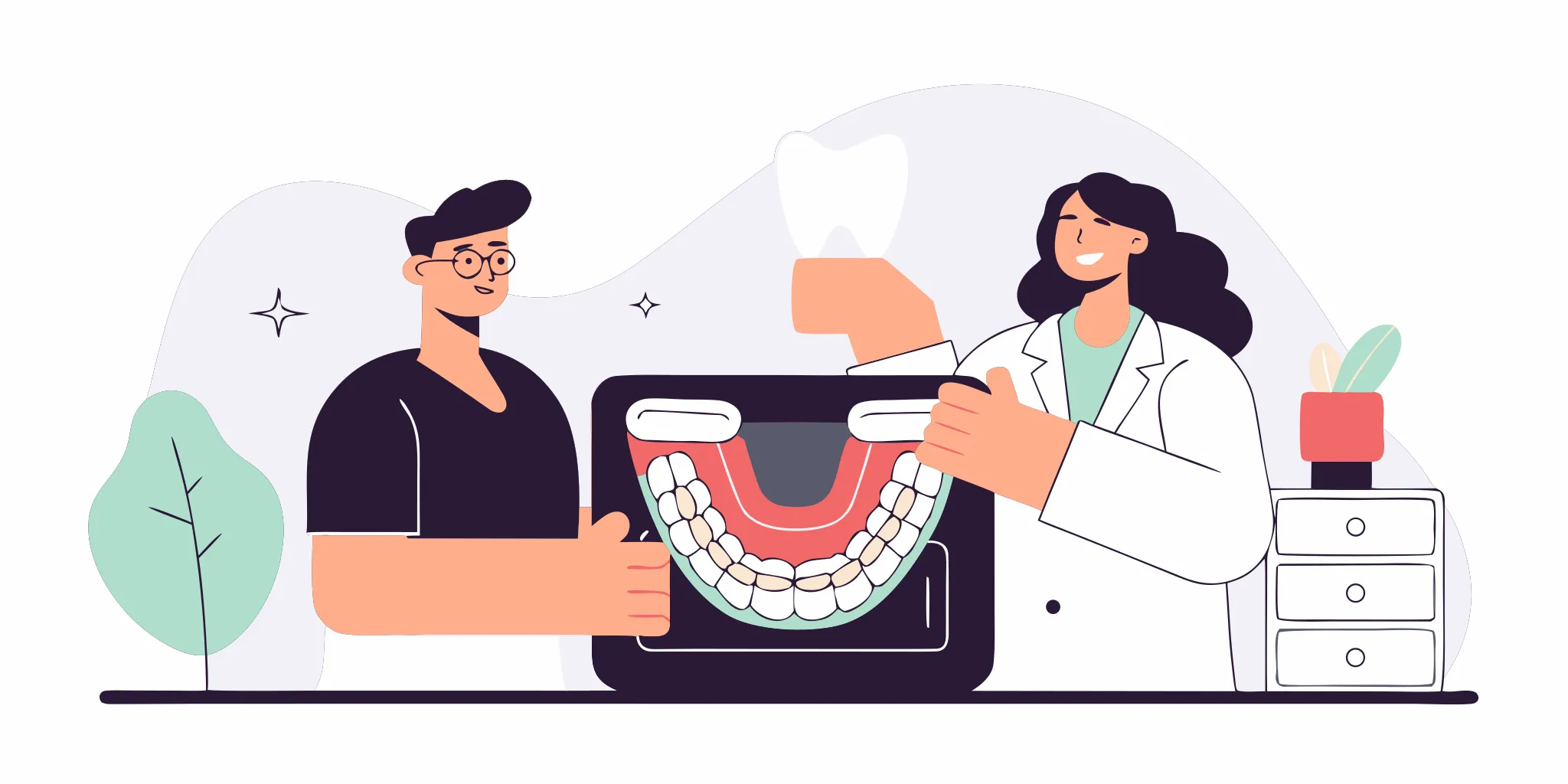 Custom oral appliance used as one of several snoring treatment options