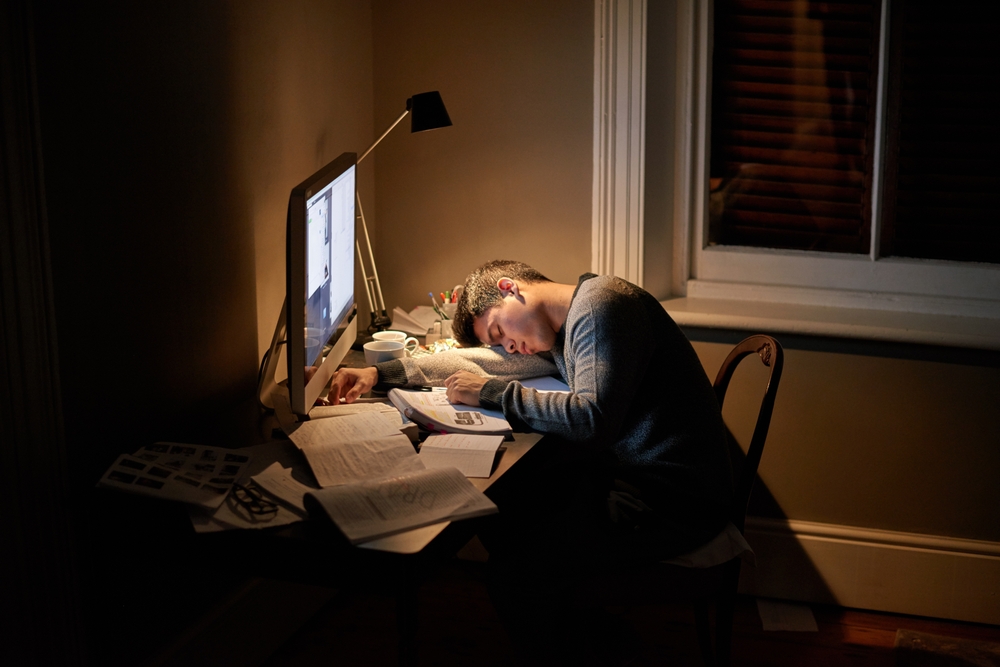 Student,,University,And,Sleeping,Or,Studying,Late,Into,The,Night